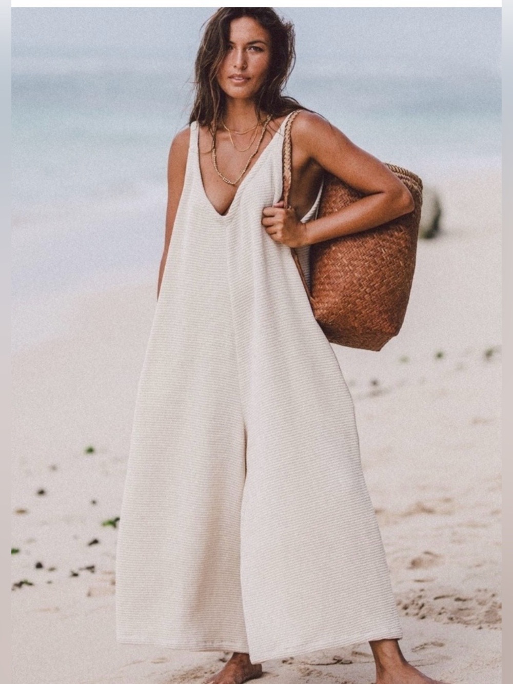 Myrah Penaloza Moonlight Waffle cotton Kundalini Playsuit jumpsuit